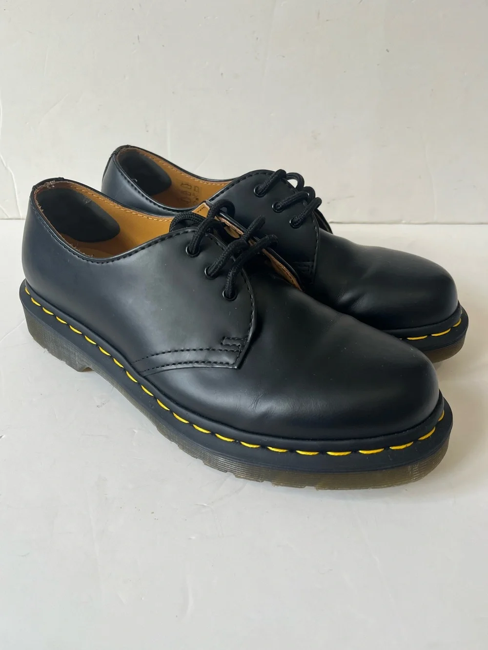 Dr. Martens 1461 hasSmooth Leather Black Leather 3-Eye Derby Oxford shoes M6/W7